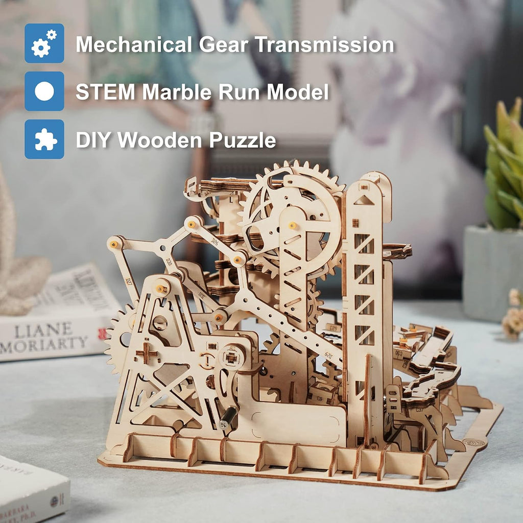 3D Wooden Marble Run Puzzle Craft Toy DIY Model Building Kits F21526