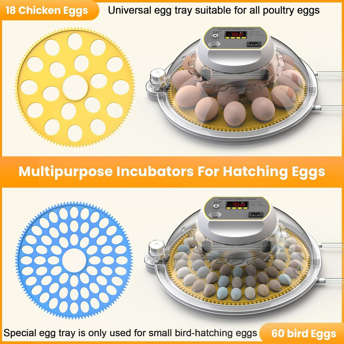 18-60 Eggs Incubator with Automatic Egg Turning and Auto Water Adding K163