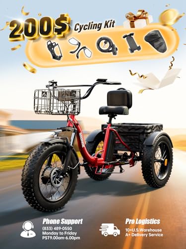 Electric Trike 20" Fat Tire 3 Wheel Folding Electric Tricycle O1163