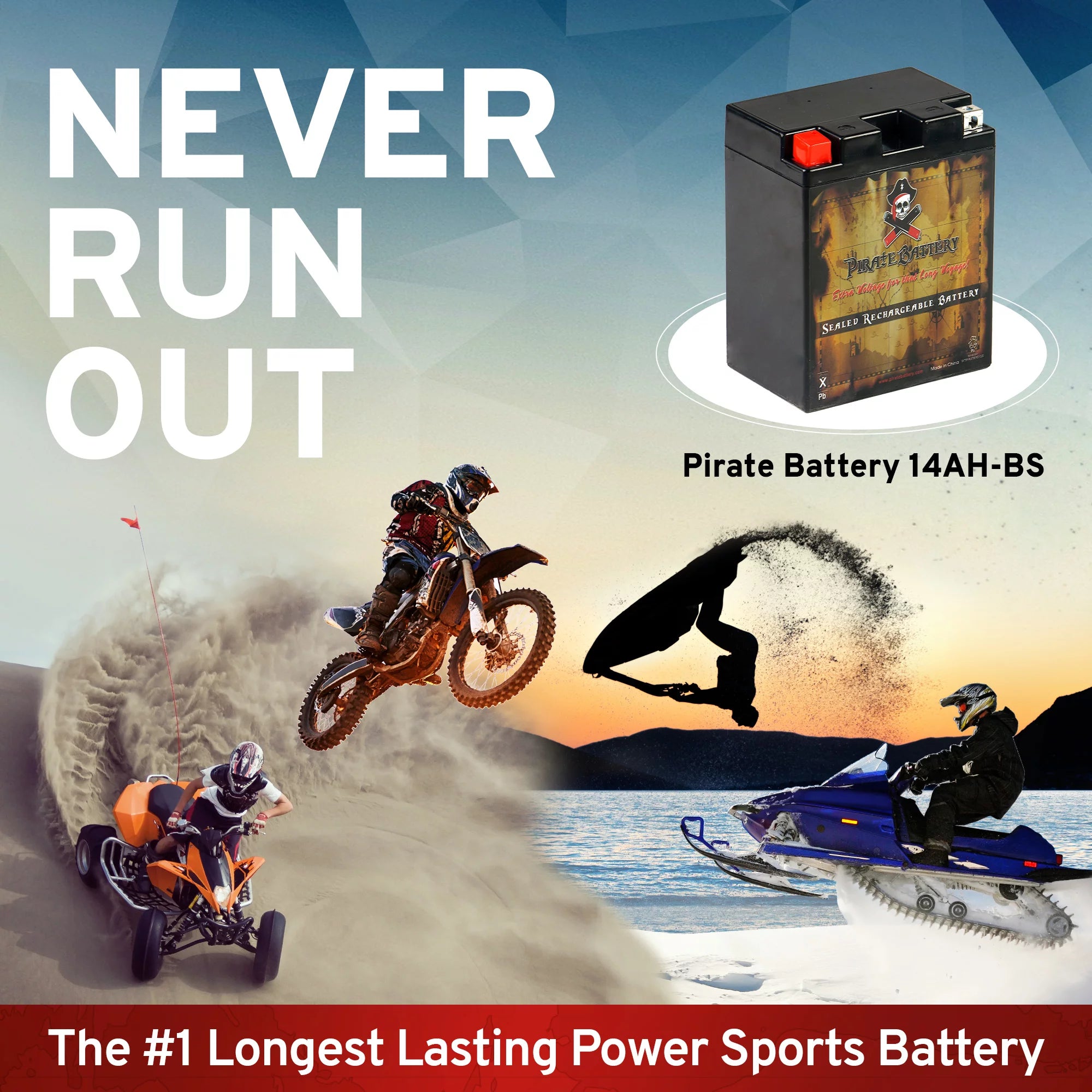 YTX14AH-BS 12 Volt 12 Ah 210 CCA ATV Battery B174