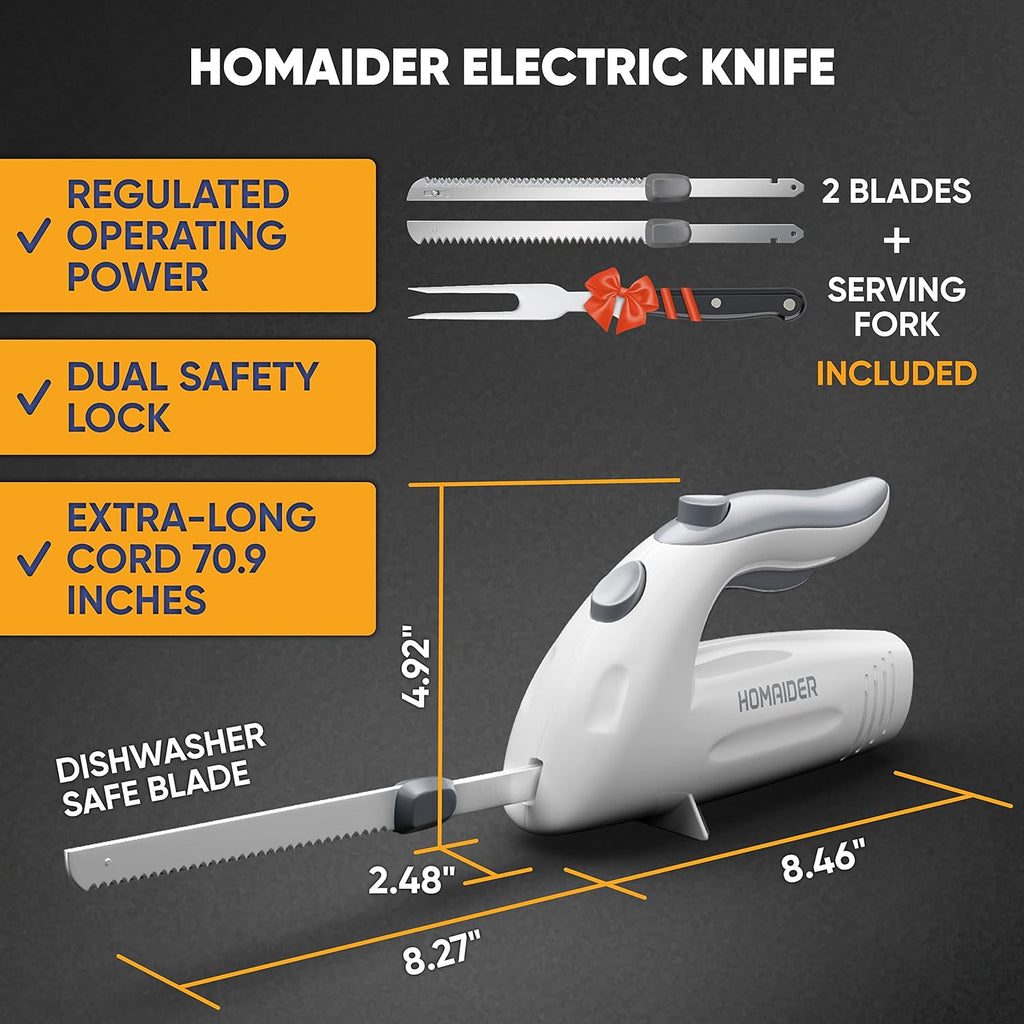 Electric Knife with Serving Fork and Carving Blades P90470