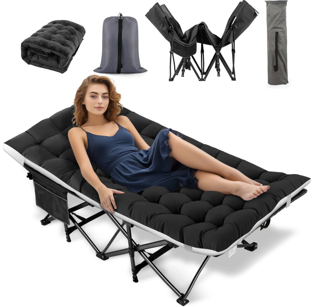 Portable Folding Bed with Removable Thick Mattress and Carry Bag G19416