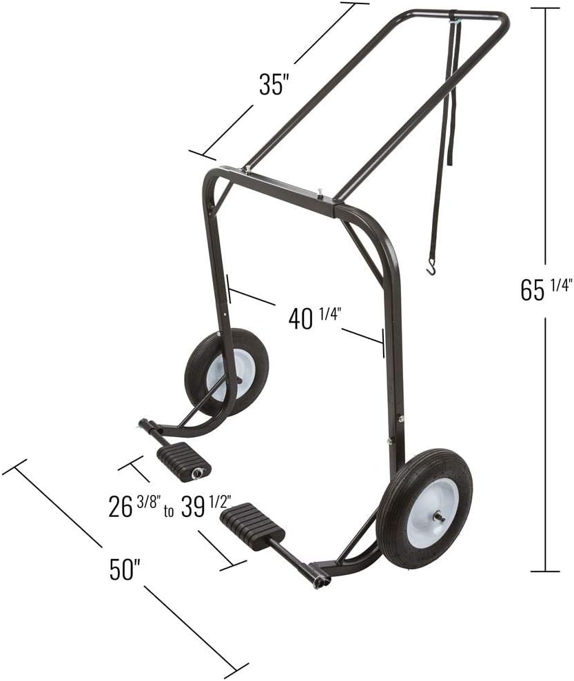 Black Ice Snowmobile Dolly Cart with Large Pneumatic Wheels L7426