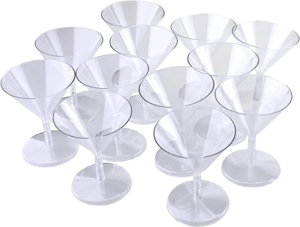 12-Count Clear Plastic Martini Glasses V1767