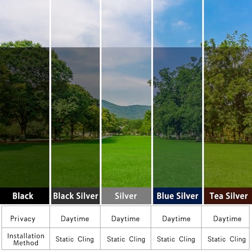 Black 23.62Inch X 13.1Feet Window Privacy Film R537
