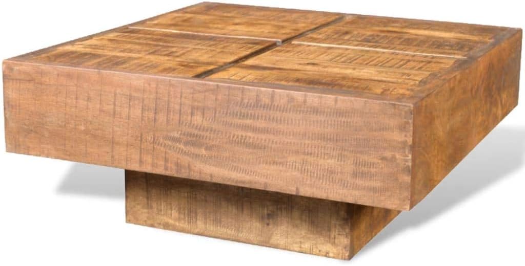 Brown Square Solid Mango Wood Coffee Table I860