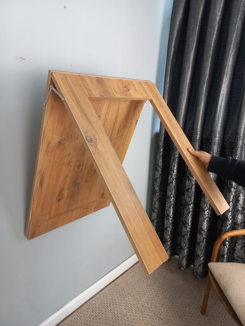 Anthracite Gray Pine Wall Mounted Folding Table H2460