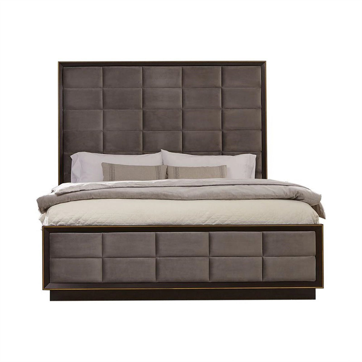 4-piece Wood California King Panel Bedroom Set in Brown and Gray G71813
