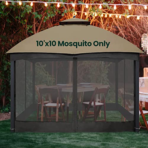 Black 10' x 10' 4-Panel Mosquito Netting with Zippers R156371