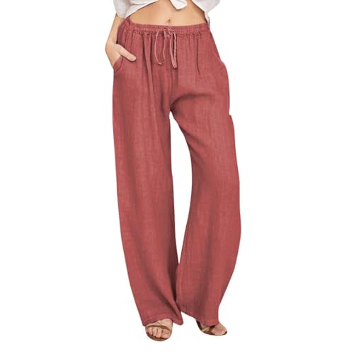 Women's Drawstring Casual Wide Leg Sweatpants with Pockets N857