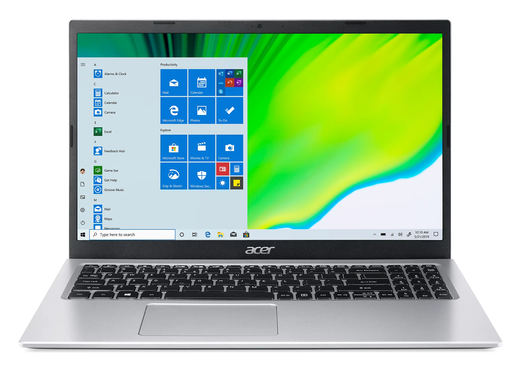 15.6" Full HD Display Intel Celeron N4500 4GB DDR4 128GB eMMC Pure Silver Windows 11 Home Laptop W286225
