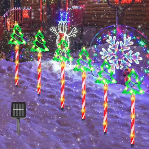 6 Pack Solar Christmas Pathway Lights Q238604
