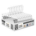 12 Pack 14" Clear Skirt Hangers with Adjustable Clips Q141
