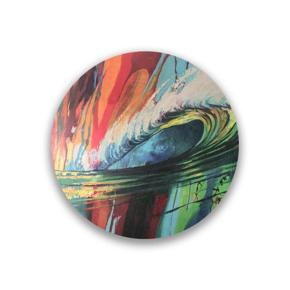 23x23 in. Multicolor Round Print on Wood K396653