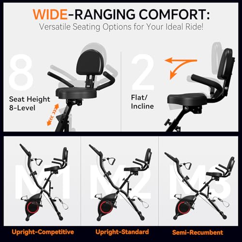 5 IN 1 Foldable Exercise Bike with 16-Level Magnetic Resistance F947