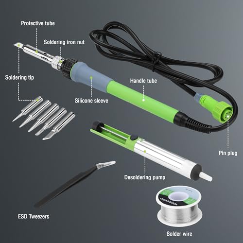 60W Digital Display Soldering Station with 5 Extra Iron Tips F10086