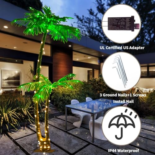 5Ft 121 LED Light Up Artificial Palm Tree Q39133