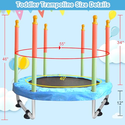 55'' Small Trampoline with Safety Enclosure Net N822119