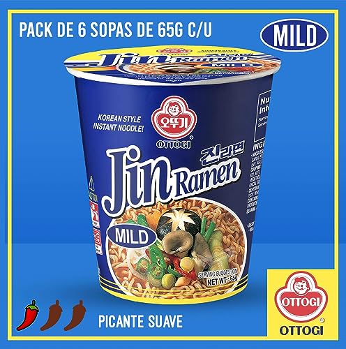 Jin Ramen Mild Instant Cup Noodle 65g 6 Pack W919876