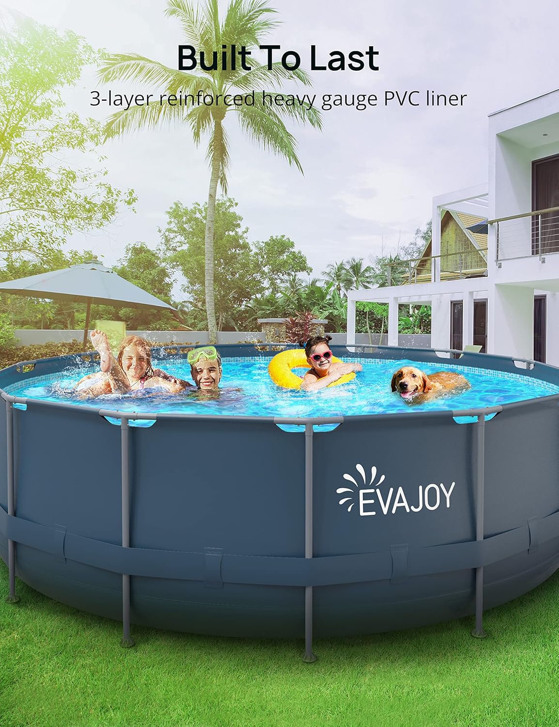 16ft x 48in Round Above Ground Metal Frame Swimming Pool Set with Sand Filter Pump S1094