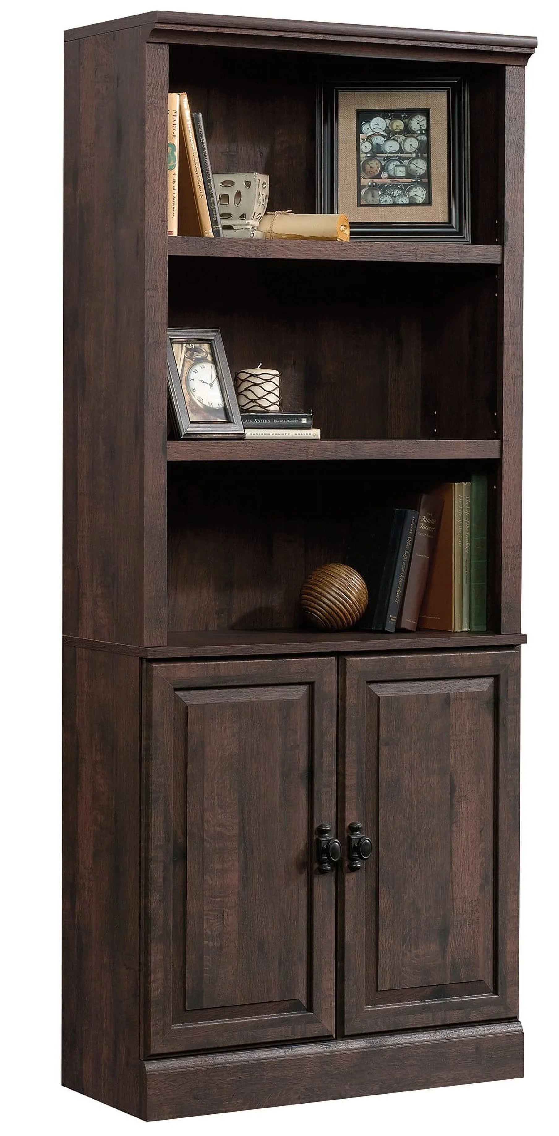 Heritage Walnut Finish 5 Shelf Bookcase with Doors G140804