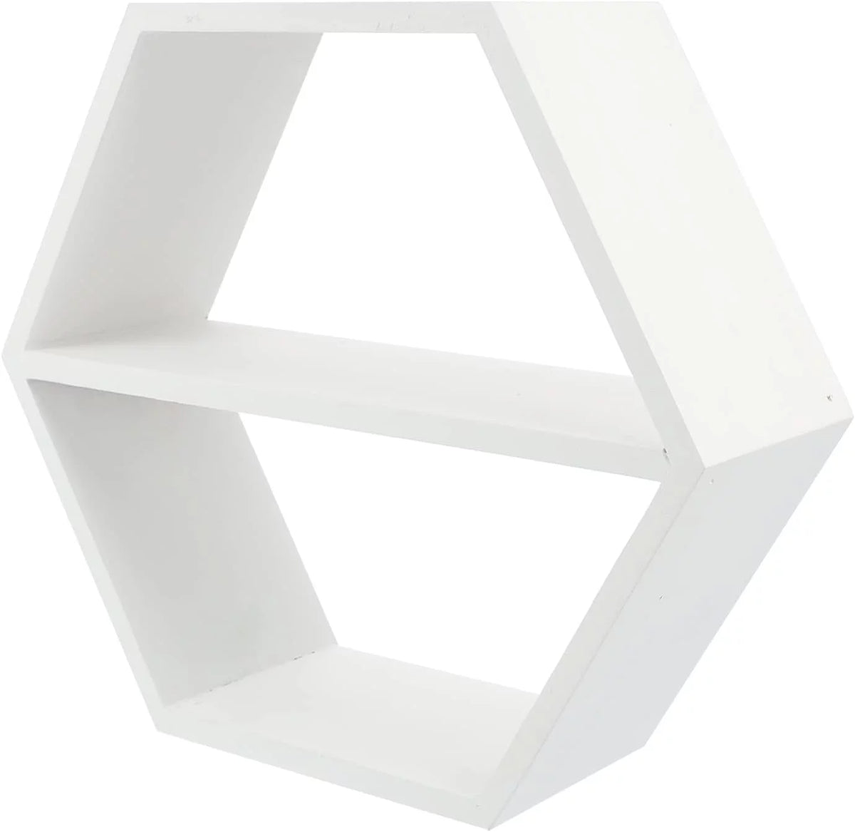 White Hexagon Floating Shelves A1560