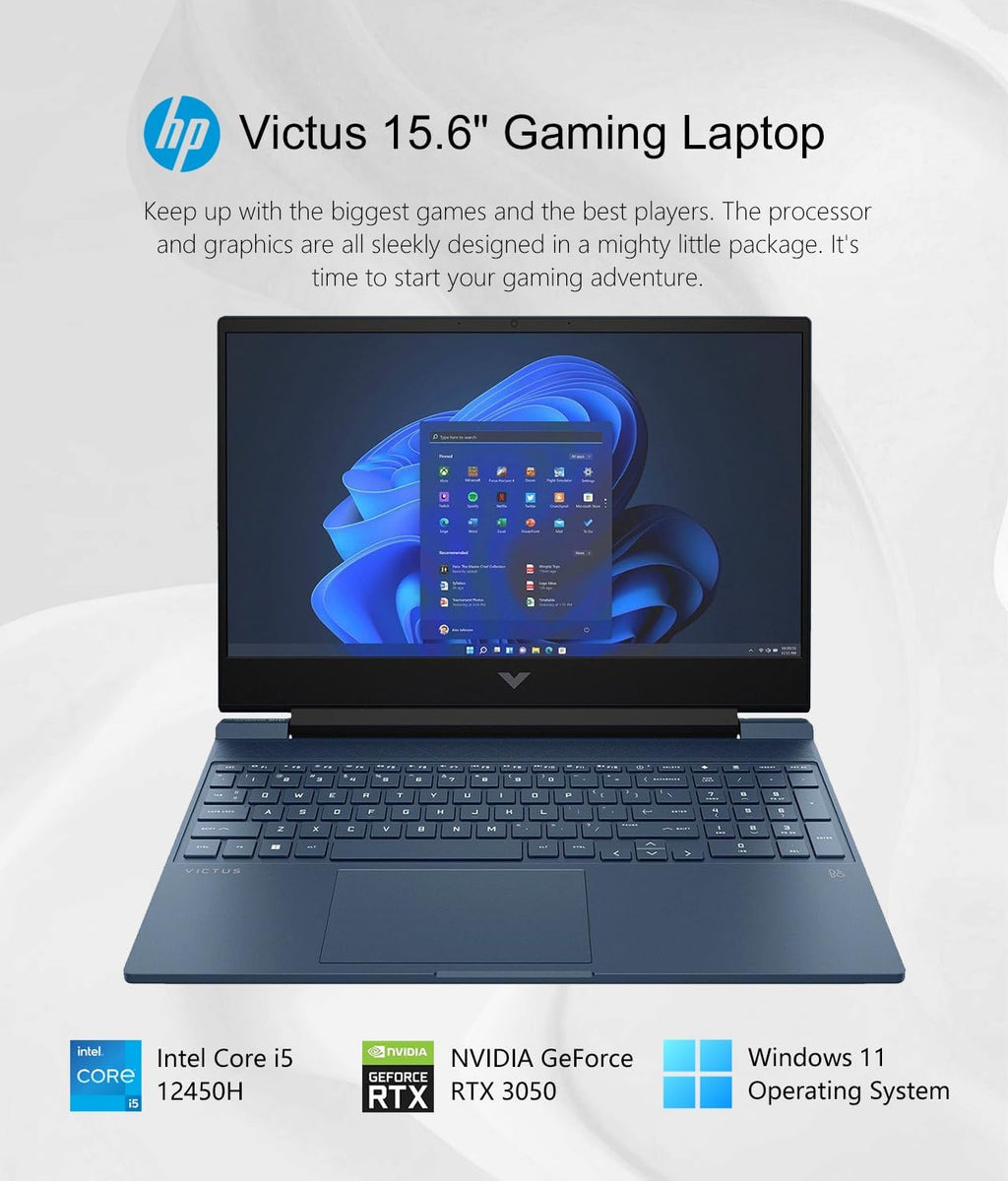 15.6" Full HD 144Hz Gaming Laptop, Intel Core i5-12450H, 32GB Memory, NVIDIA GeForce RTX 3050, 2TB SSD, Windows 11 O202408