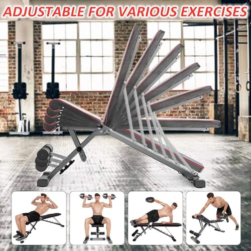 Adjustable Weight Bench, Foldable Folding Bench 330 lbs Capacity, Decline Incline Flat Y15575