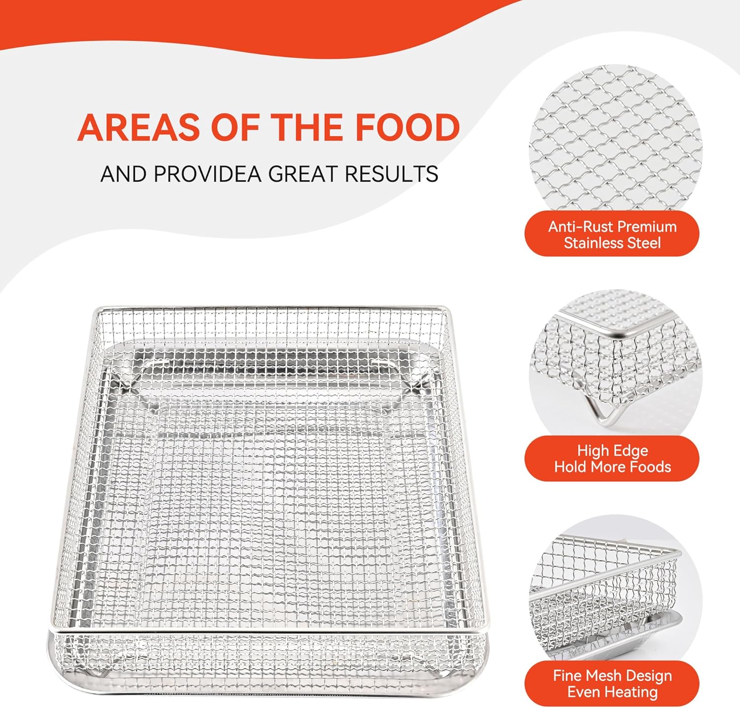 Stainless Steel Air Fryer Basket and Baking Tray (1 Set) S203207
