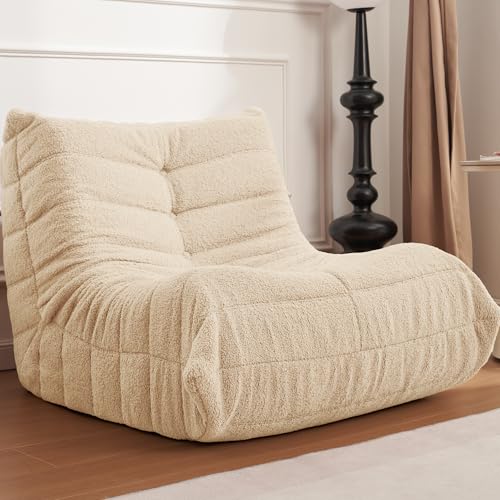 Black Plush Bean Bag Chair with Memory Foam C235