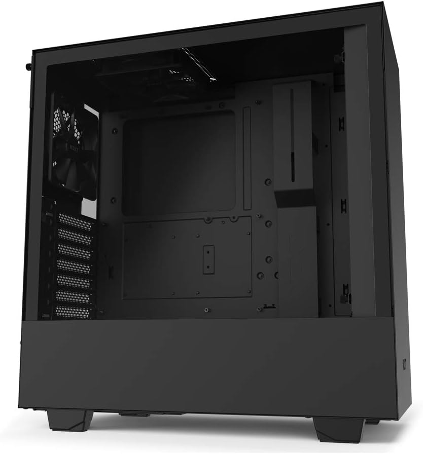 Compact ATX Mid-Tower PC Gaming Case with Tempered Glass Side Panel - Black/Red M908654