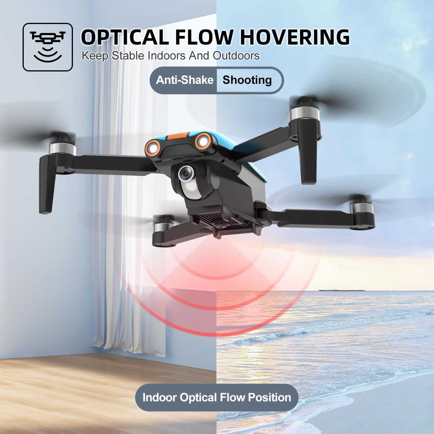 Drone with 4K Camera, Foldable, Less than 249g, 26 Mins Flight Time, Brushless Motor, Altitude Hold, 2 Batteries P2863