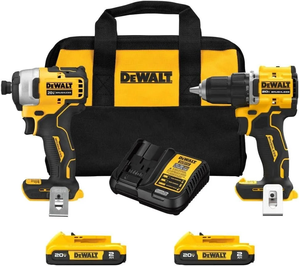 20V MAX Brushless Cordless Drill Driver and Impact Driver Combo Kit with 2 Batteries 2 Ah P3262
