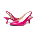 Women's Pumps 2.4 Inch Slingback Kitten Heels Closed Pointed Toe Low Heels Shoes J23309