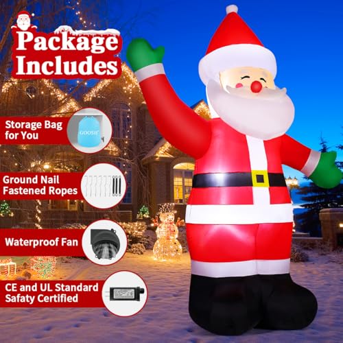 8.8 FT Waving Christmas Inflatables Santa Claus U3504