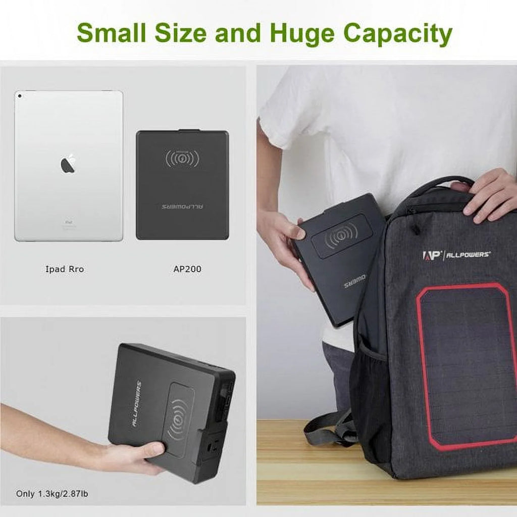 200W 154Wh Portable Power Station with 100W Foldable Solar Panel I1300