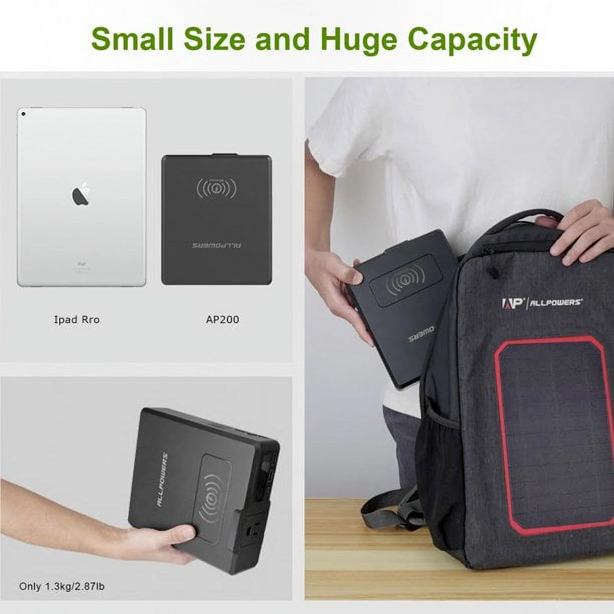 200W 154Wh Portable Power Station with 100W Foldable Solar Panel I1300