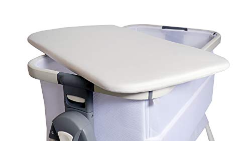 Grey Bedside Crib Bassinet with Travel Bag and Removable Compressed Cotton Mattress Y37864