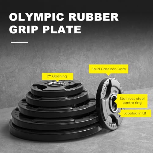 2.5-45LB Rubber Olympic Grip Weight Plates M82993