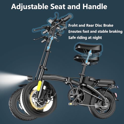 14" Mini Folding Electric Bike with 48V12AH Removable Battery A12484