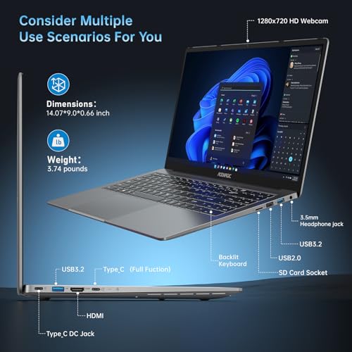 16.1inch Gaming Laptop with AMD Ryzen 7 5700U, 16GB RAM 512GB NVMe SSD Z4408
