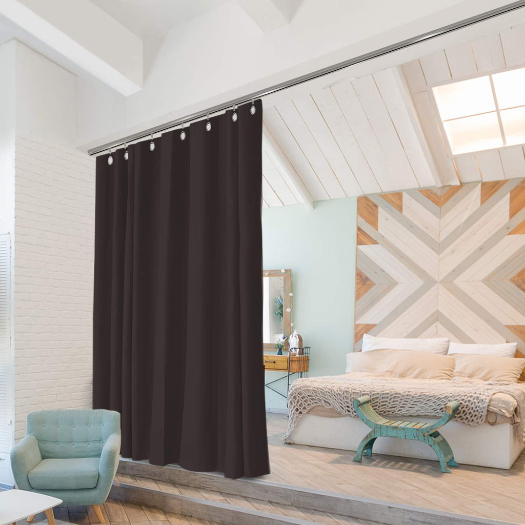Dark Chocolate Ceiling Track Room Divider Kit, 8ft Tall x 9ft - 12ft Wide F307637