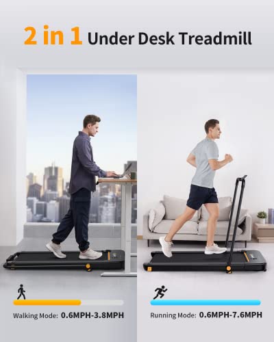 2 in 1 Under Desk Treadmill, 2.5HP Folding Electric Treadmill with Remote Control J410515