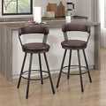 Black Swivel Counter Stool, Set of 2, 25.5" Seat Height U43638