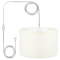 15Ft Rope Cord Hanging Lamp Fixture with On/Off Switch, White C340