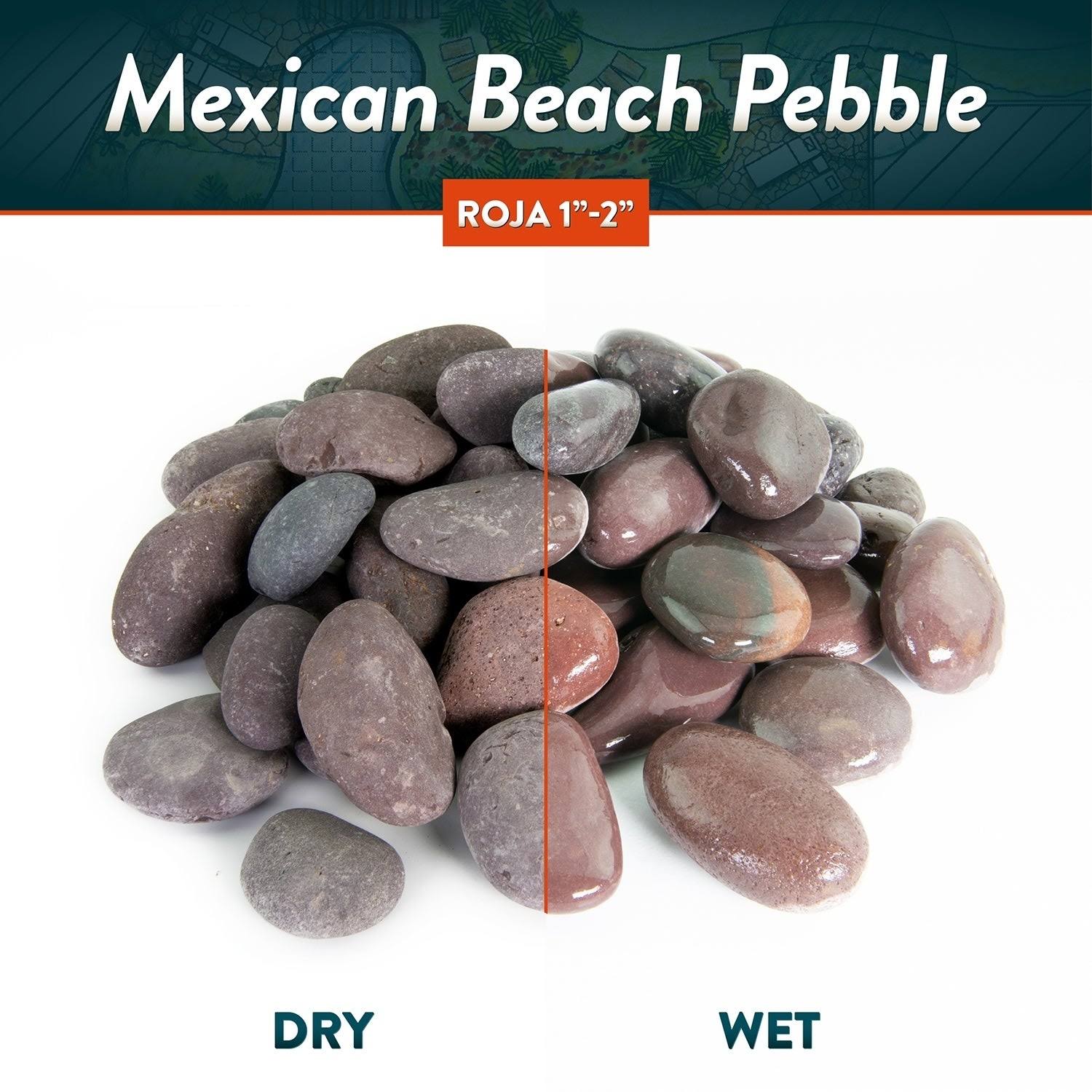 Mexican Beach Pebbles 40 lbs Smooth Round Stones W23177