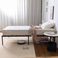 Twin XL Metal Platform Bed Frame with Storage Space Under Frame, Black T689940