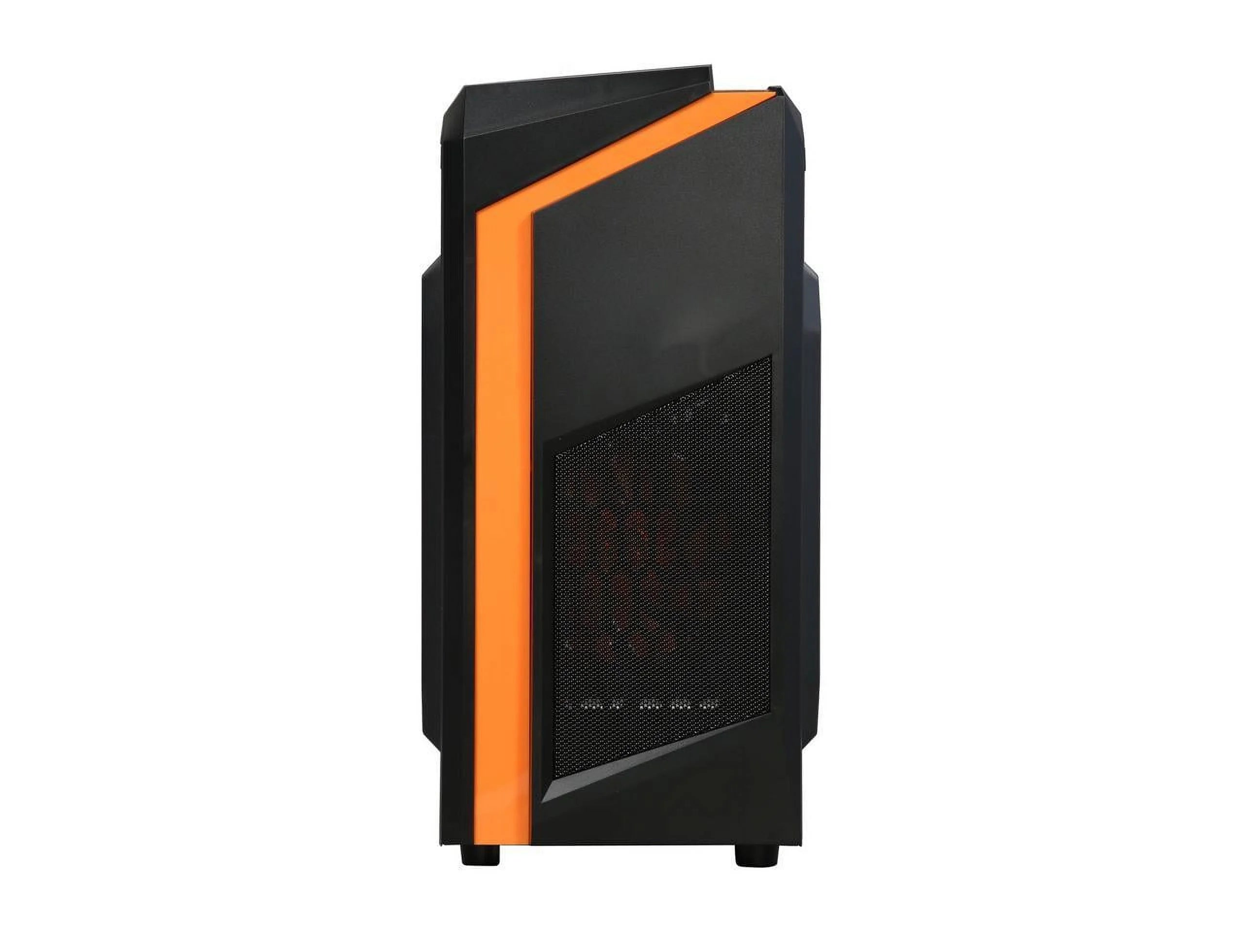 Black/Orange Micro-ATX Mini Tower Computer Case with 2 x Orange LED Fans K582886