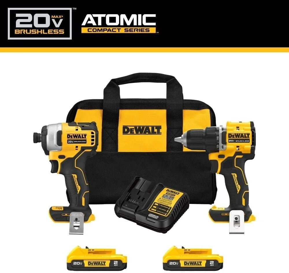 20V MAX Brushless Cordless Drill Driver and Impact Driver Combo Kit with 2 Batteries 2 Ah P3262