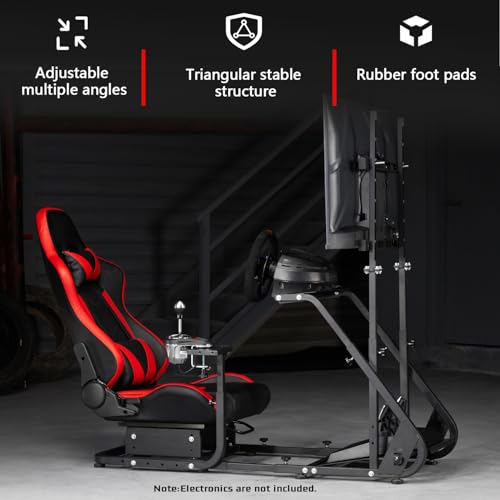 Racing Simulator Cockpit with Monitor Mount, red Seat N733382